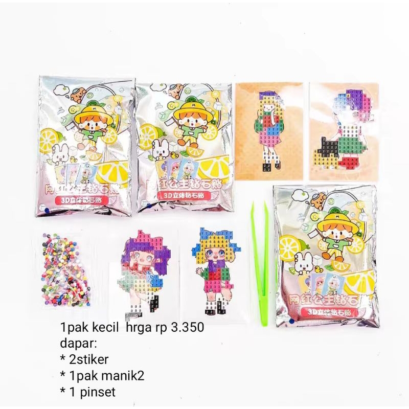 3pcs Stiker Diamond Sanrio|Stiker Manik|Stiker DIY