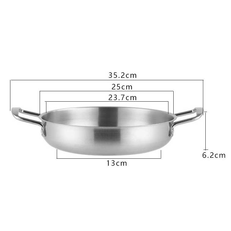 Panci Masak Korean Noodle Soup Pot Stainless Steel 25 CM - KC0408 - Silver