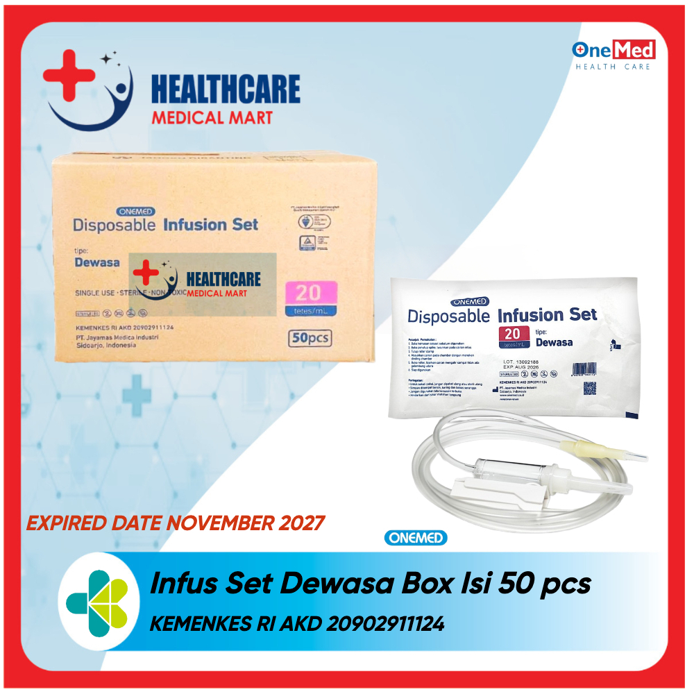 INFUS SET Dewasa Onemed Infus set Dewasa Harga box isi 50