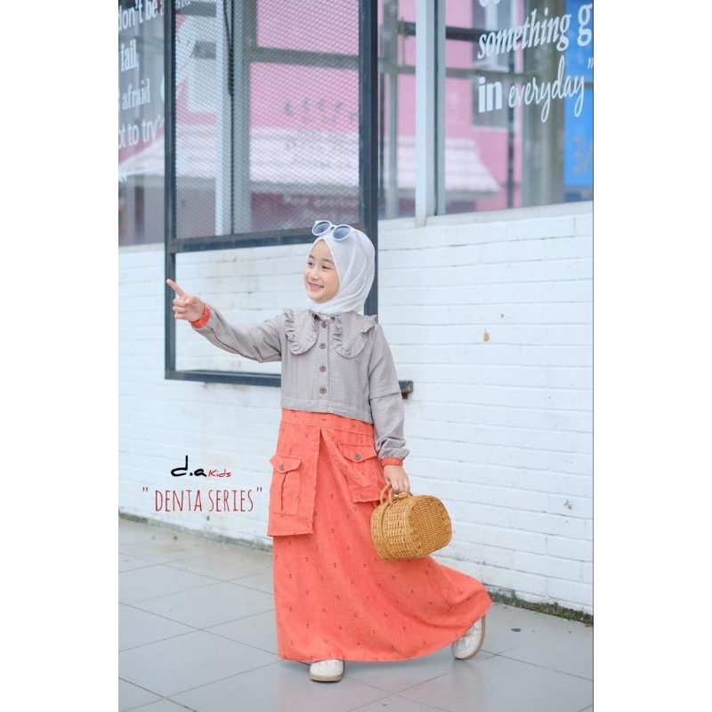 Zaja - Baju Gamis Anak Perempuan 4-12 Tahun Bahan PoloLinen Mix Corduroy Motif Cantik Dan Imut / Busana Muslim Anak-anak Cocok Di Pakai Untuk Acara &amp; Sekolah Ngaji Dan Sentuhan Desain Kerah Mewah