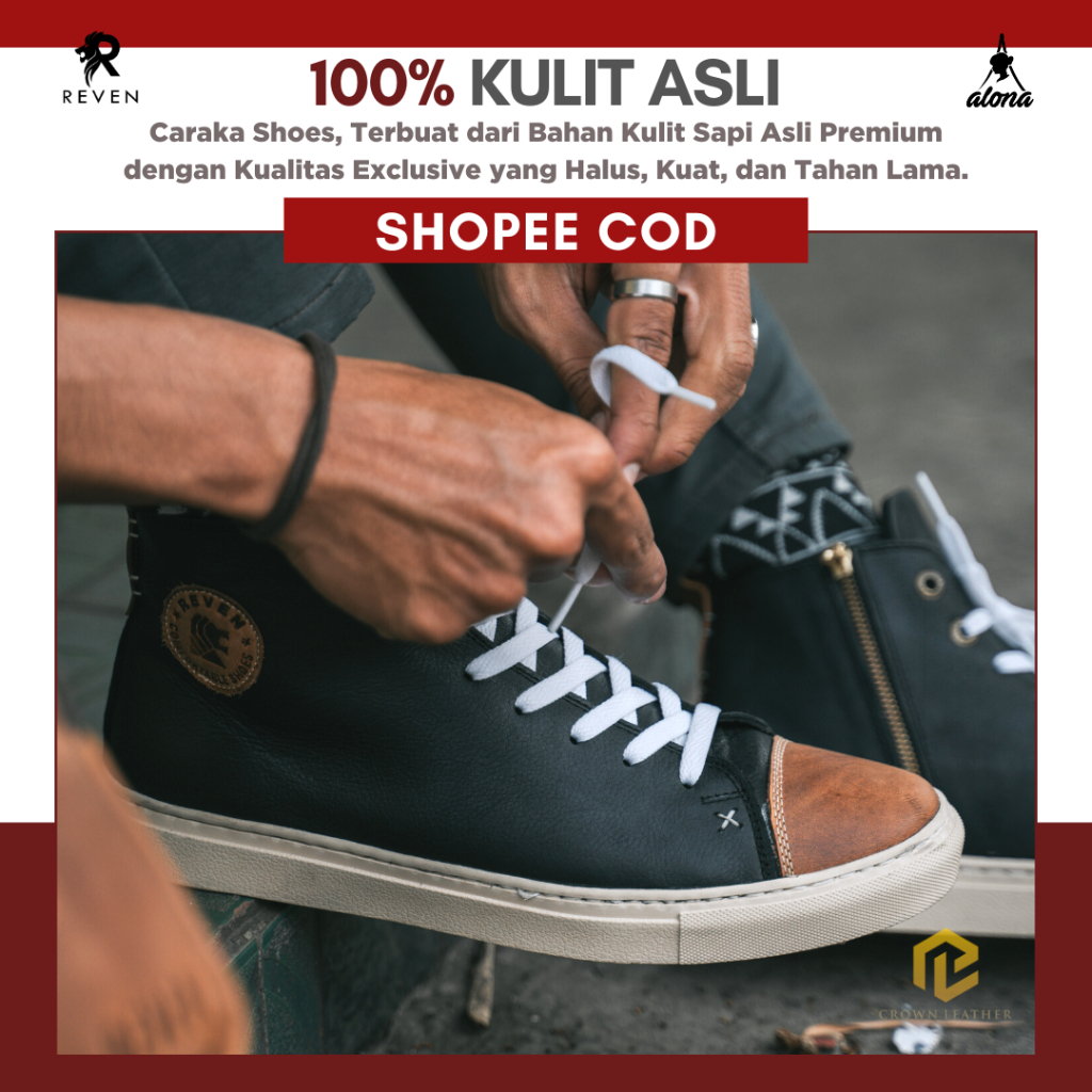 Sepatu Pria 100% Kulit Sapi Asli Keren Stylish Kekinian - CARAKA SHOES