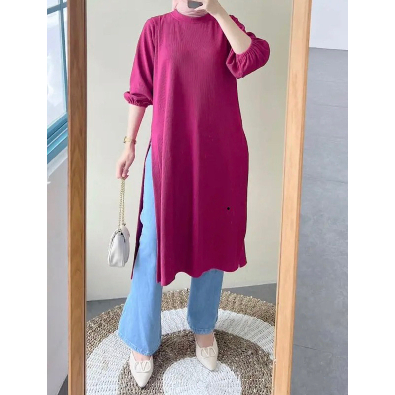 TUNIK RIB PREMIUM / LONG TUNIK /TUNIK WANITA