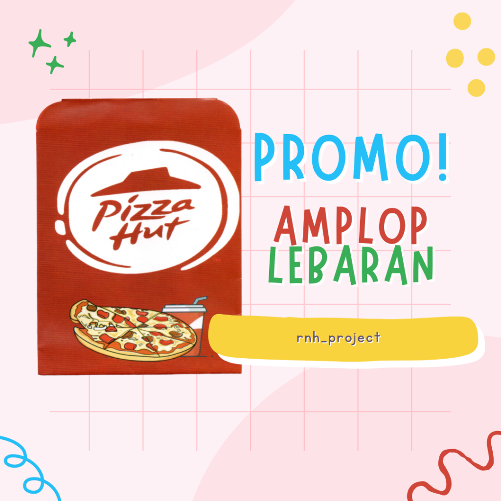 [LANGSUNG KIRIM] ISI 5 PCS AMPLOP LEBARAN UKURAN MEDIUM | UANG DILIPAT 1X MOTIF PIZZA HUT PHD | AMPL