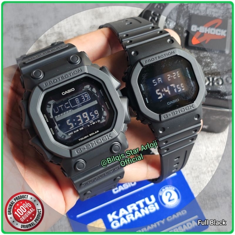 Jam Tangan G-Shock Couple Digital Kotak Tali Karet Full Black Original
