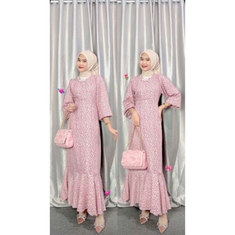 ZALICA SHAKILA FISHTAIL MAXI DRESS / DRESS VINTAGE KOREA / FLORAL DRESS