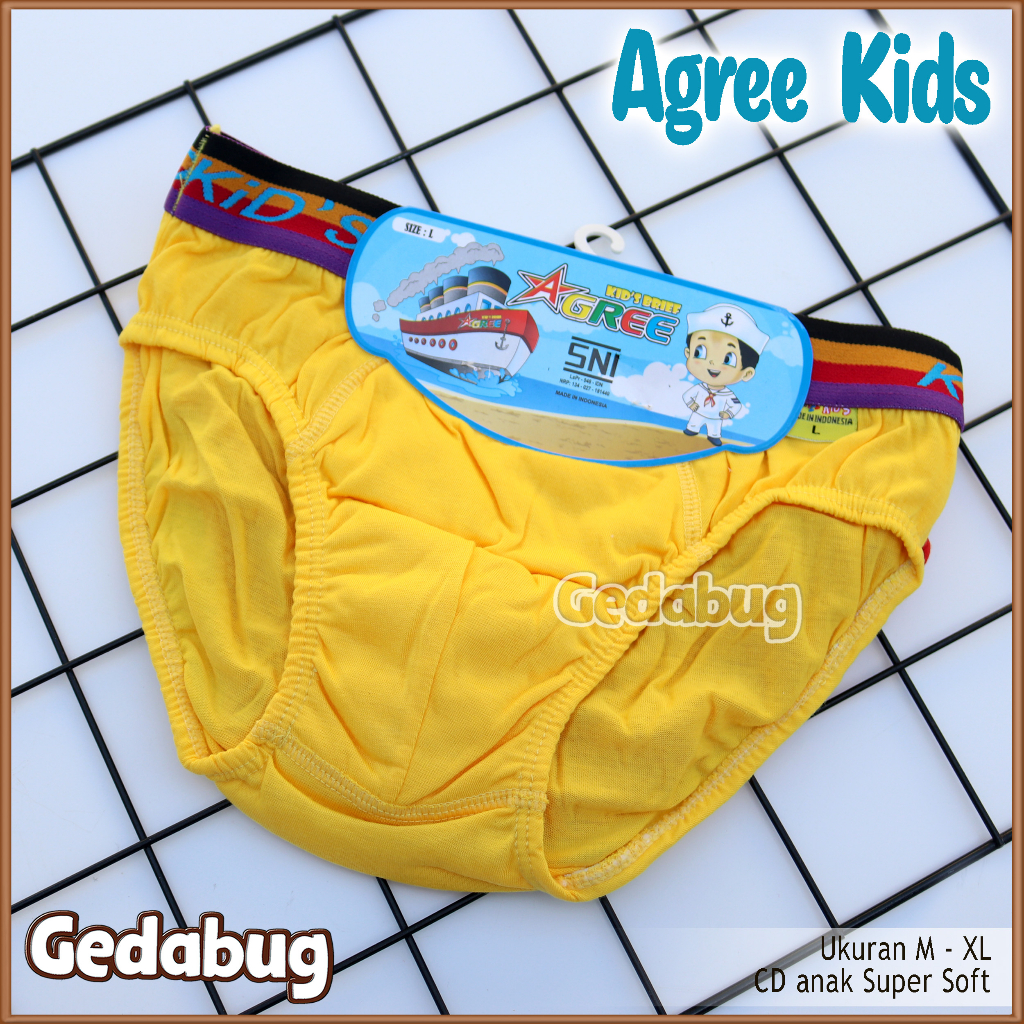 3 Pcs - CD Anak Agree Kids AG 101 /  Cd Anak Karet Boxer Size M - XXL | Gedabug