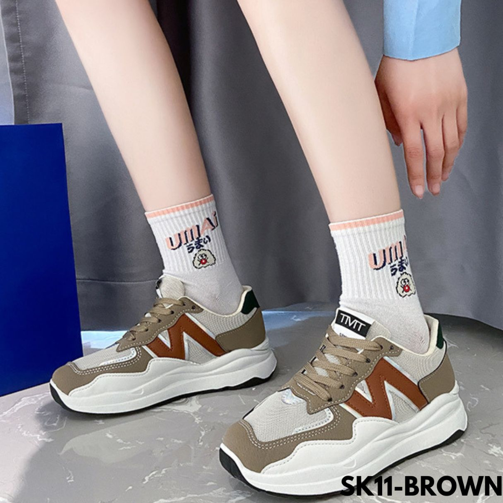 SEPATU SNEAKERS WANITA BERTALI KOREAN HIGHSOLE STYLE LARIS BAHAN PU IMPORT SK11