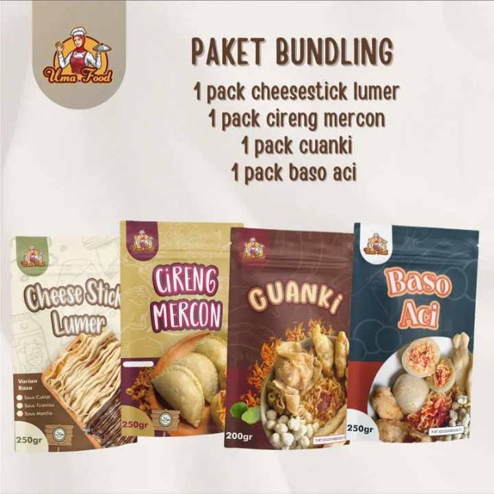 

BUNDLING MANTUL 1cheesestick lumer 1cireng mercon 1cuanki 1baso aci