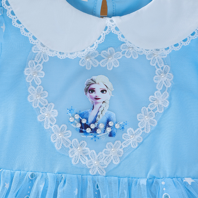 3-10 thn Summer Girls Frozen Elsa Putri Dress Anak Tutu Dress Bunga Kasual Elegan dress frozen anak