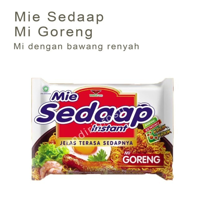 Mie * goreng * dengan bawang renyah * Mie sedaap