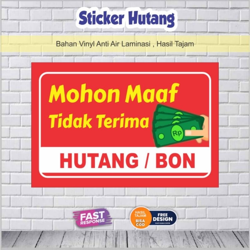 

Sticker Hutang / Cash only vinyl