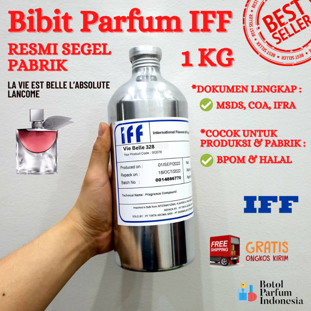 BIBIT PARFUM SEGEL Vie Belle 328 BY IFF MURNI 100% - MSDS COA IFRA