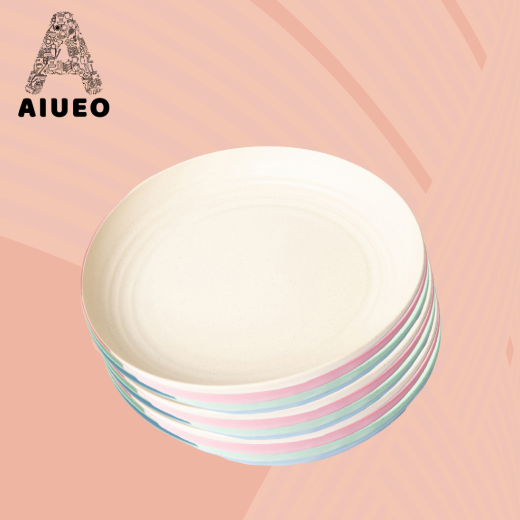 AIUEO 1 Lusin Piring Makan Saji Daisy Bulat Aesthetic | Piring Makan Daisy