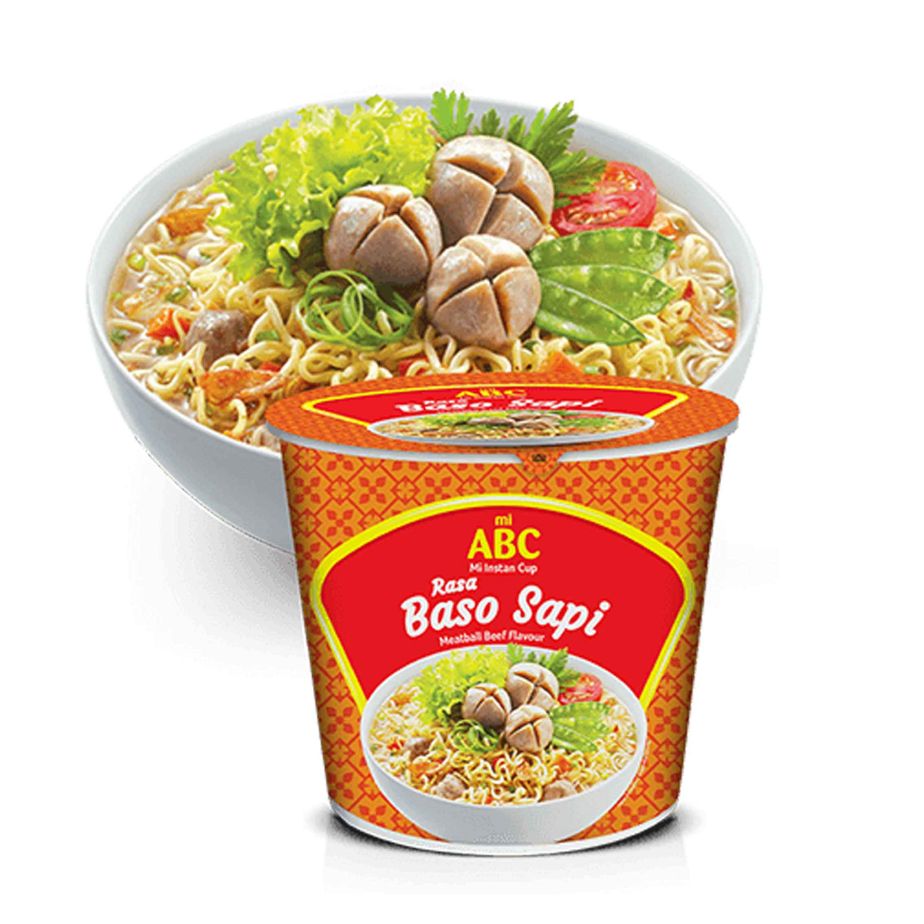 Mie Abc Cup/ Mie Instan Kuah/ Rasa Baso Sapi/ 60gr