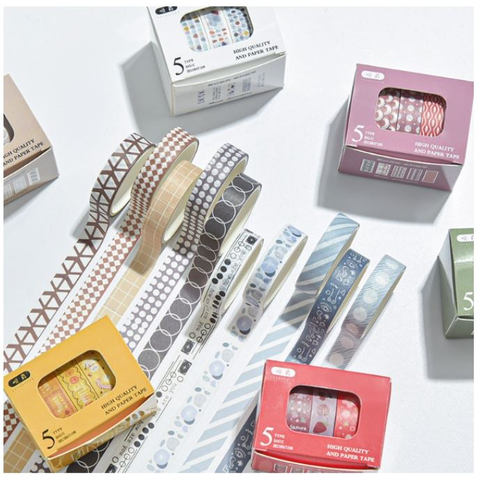 

Beauty Washi Tape 1 Set 5 pc Decoration Scrapbook Diary Daily Planner