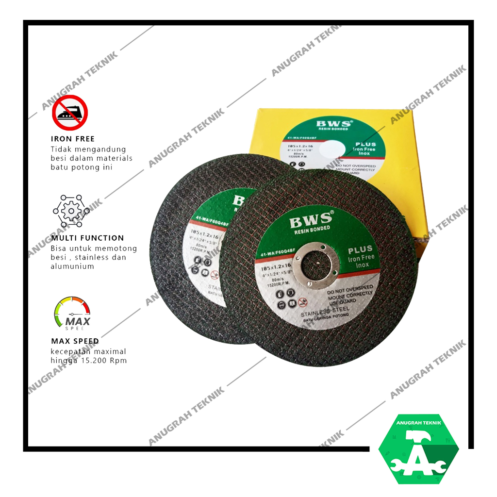 BWS Batu Gerinda Potong BWS Green Red 4 Inch Mata Gerinda Potong Benz Original BWS Hijau Merah