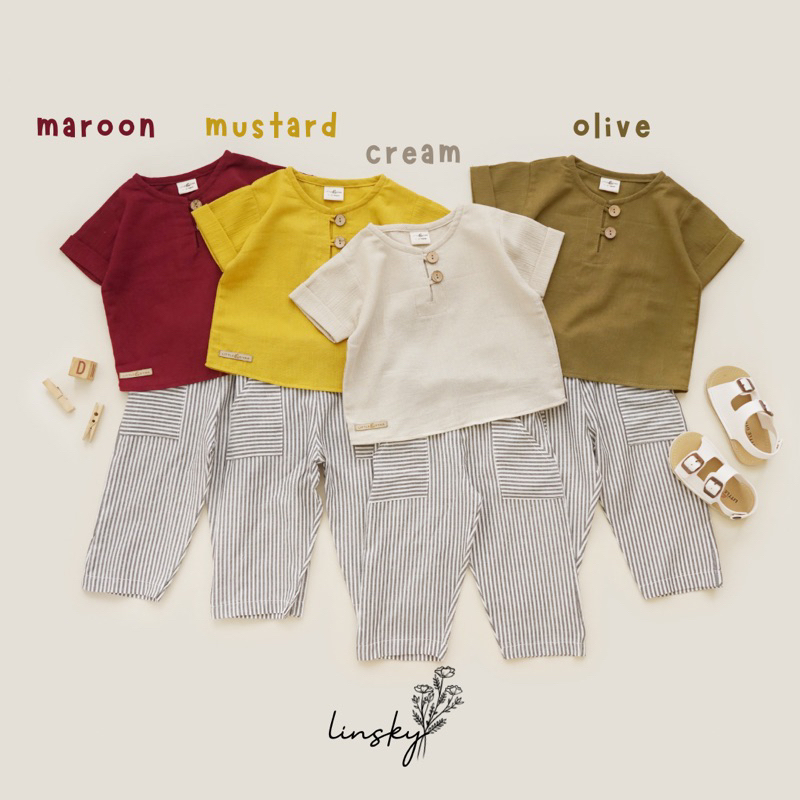 LINSKY BABY - Aldira Set Setelan Koko Anak Casual