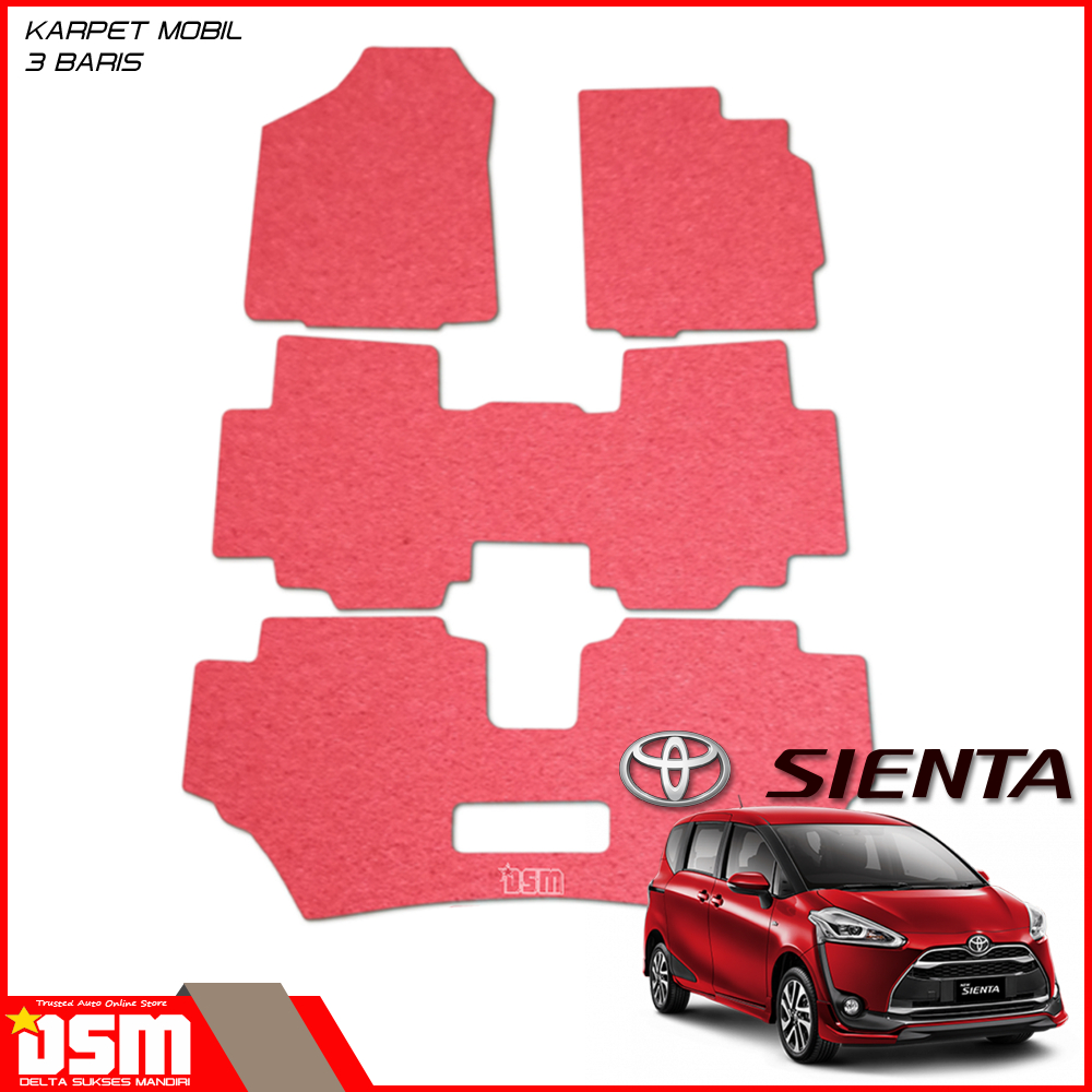 Karpet Mobil Mie Toyota Sienta - 3 Baris / Karpet Mie Tebal Real 15mm