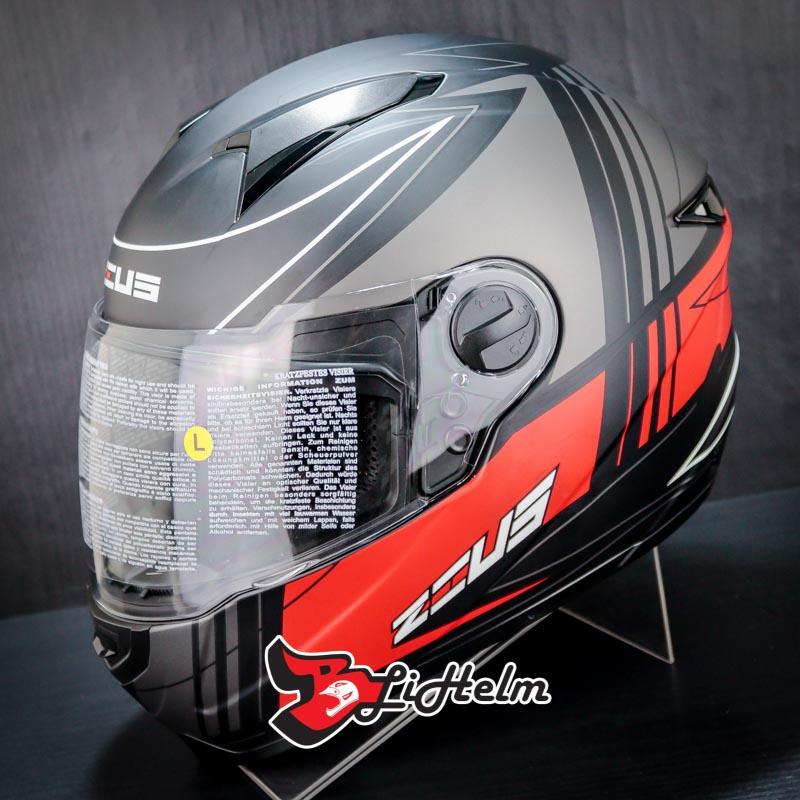 HELM ZEUS ZS 811 | MATT BLACK J20 RED | ZS811  FULL FACE HELMET