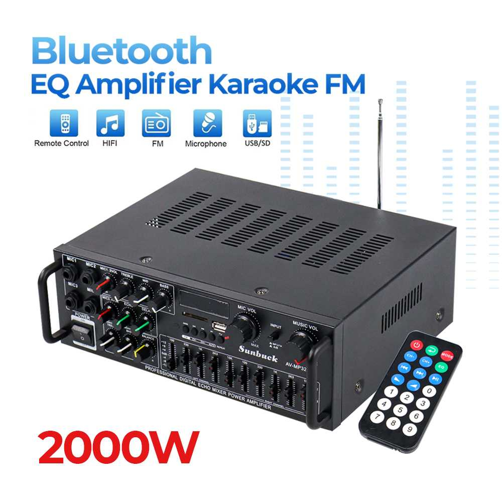 Sunbuck Power Amplifier Ampli 2000W Watt Bluetooth AV-326BT Murah