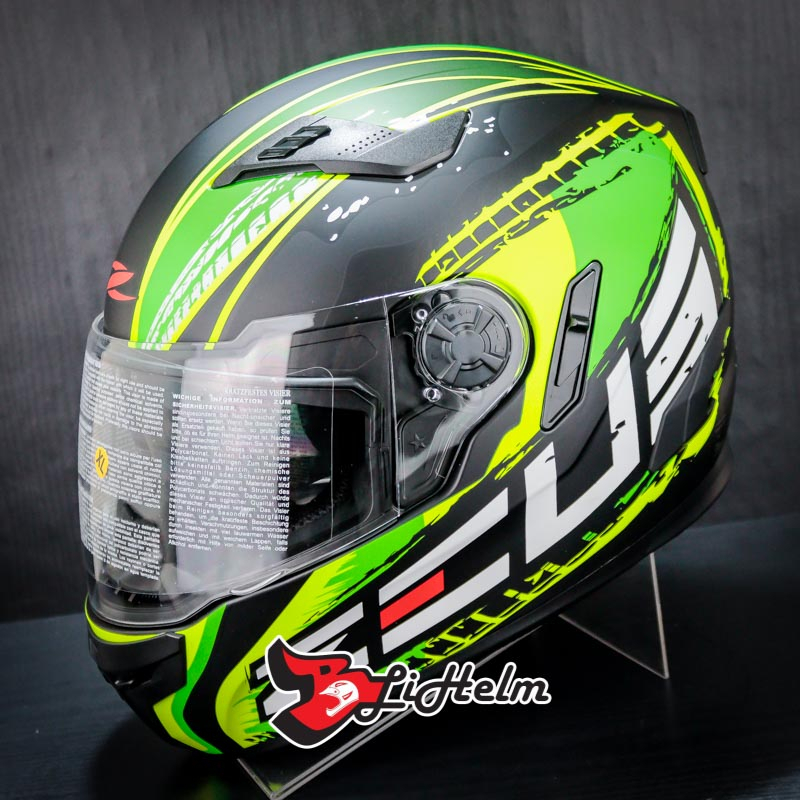 HELM ZEUS ZS 813 | ZS813 MATT BLACK AN13 GREEN | FULL FACE ORIGINAL PRODUCT ZEUS