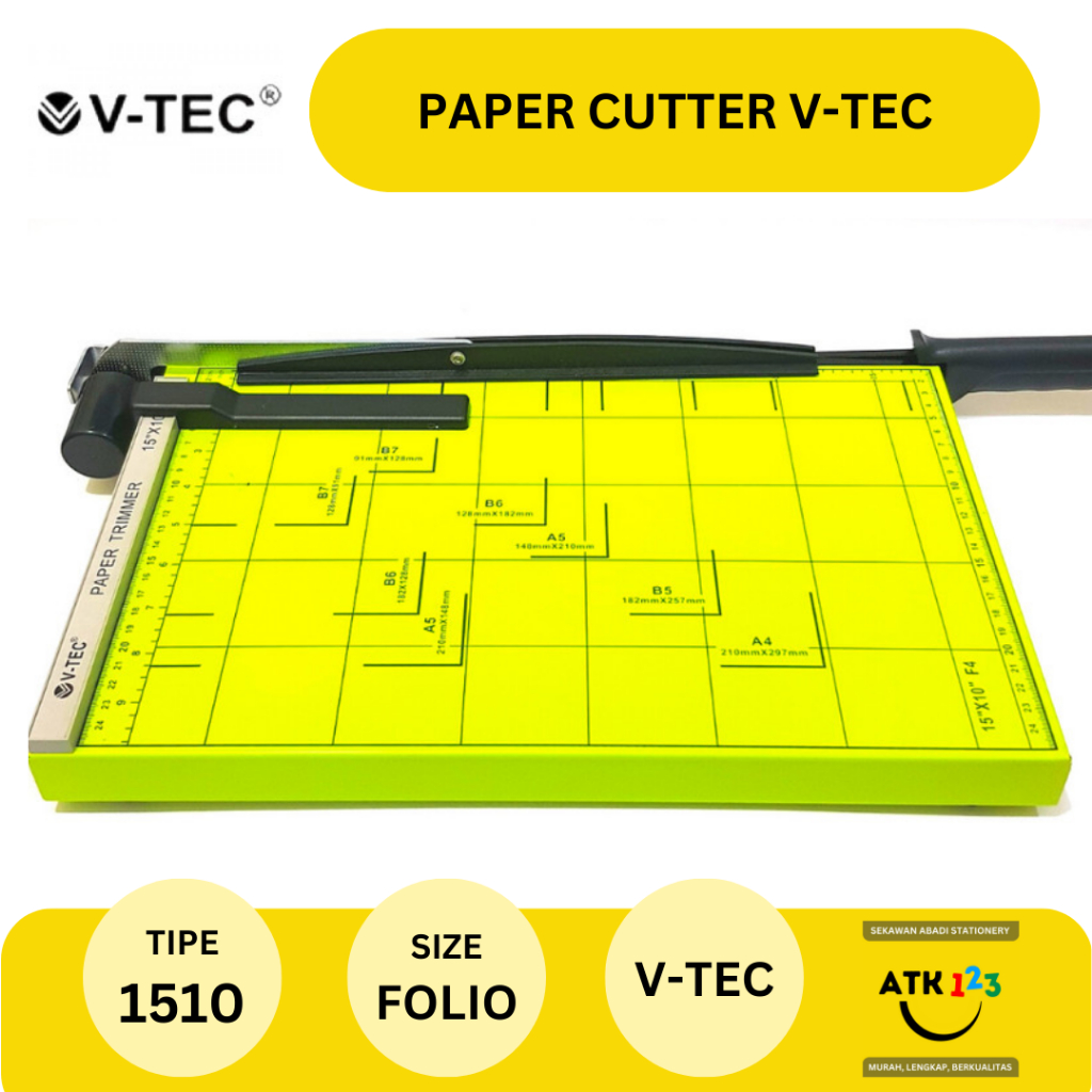 Alat Pemotong kertas / Paper Trimmer Ukuran F4 Merk V-Tec Type VT-1510