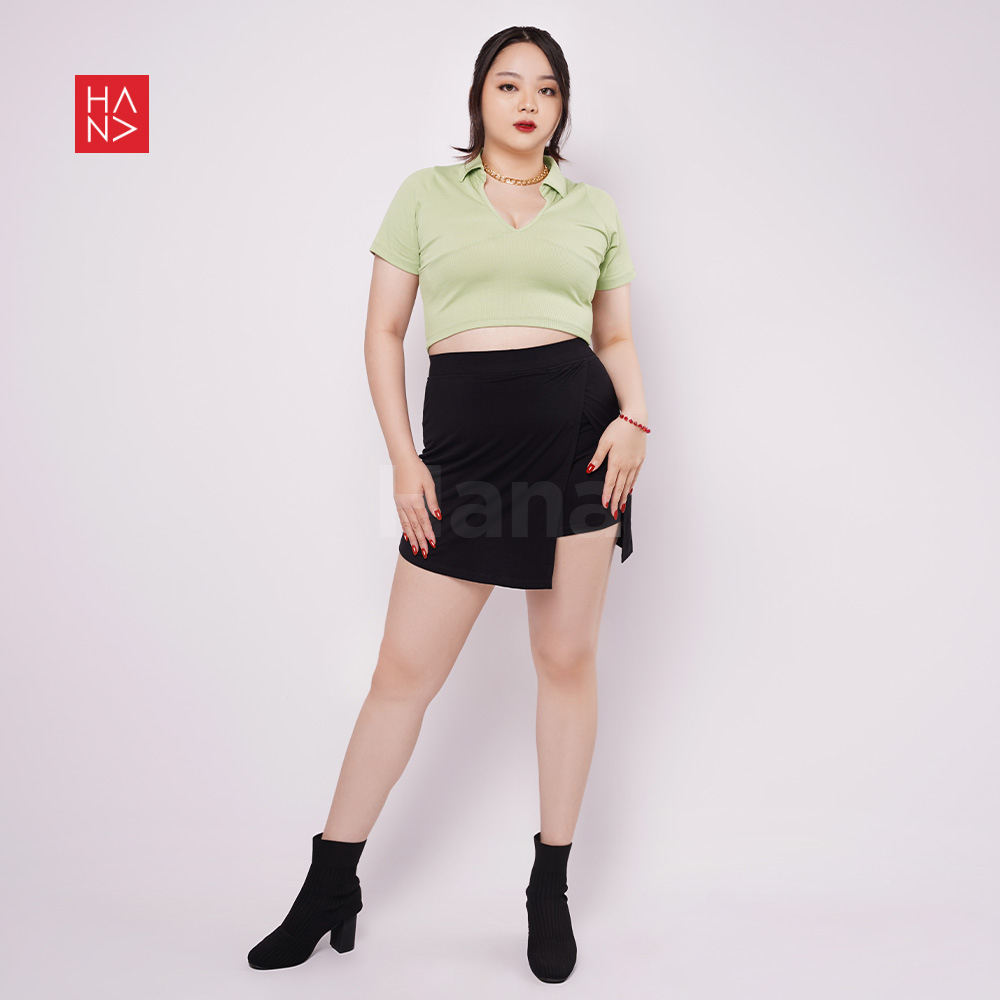 Hana Fashion [Big Size] - Estrella Crop Top Kaos Pendek Wanita  - CT166