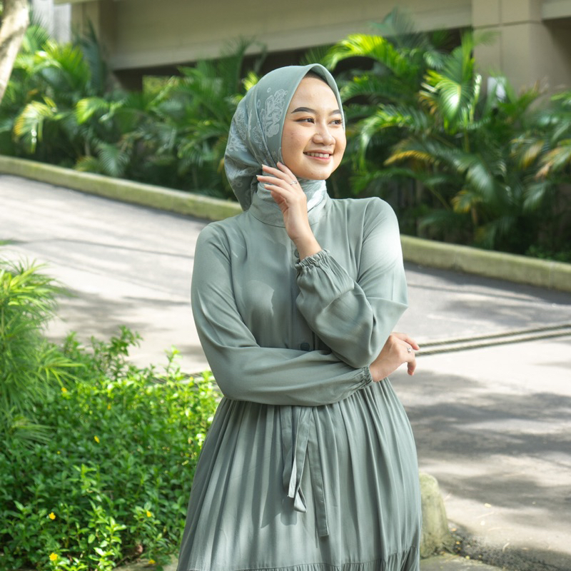 HANNA DRESS SIZE M,L,XL TERBARU BAHAN RAYON TWILL PREMIUM PAKAIAN GAMIS LEBARAN TERLARIS MUSLIM WANITA BY ZENIC ID BISA COD
