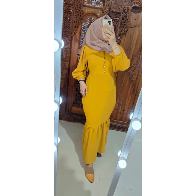 gamis cringkel serut /dres duyung serut/dres sale