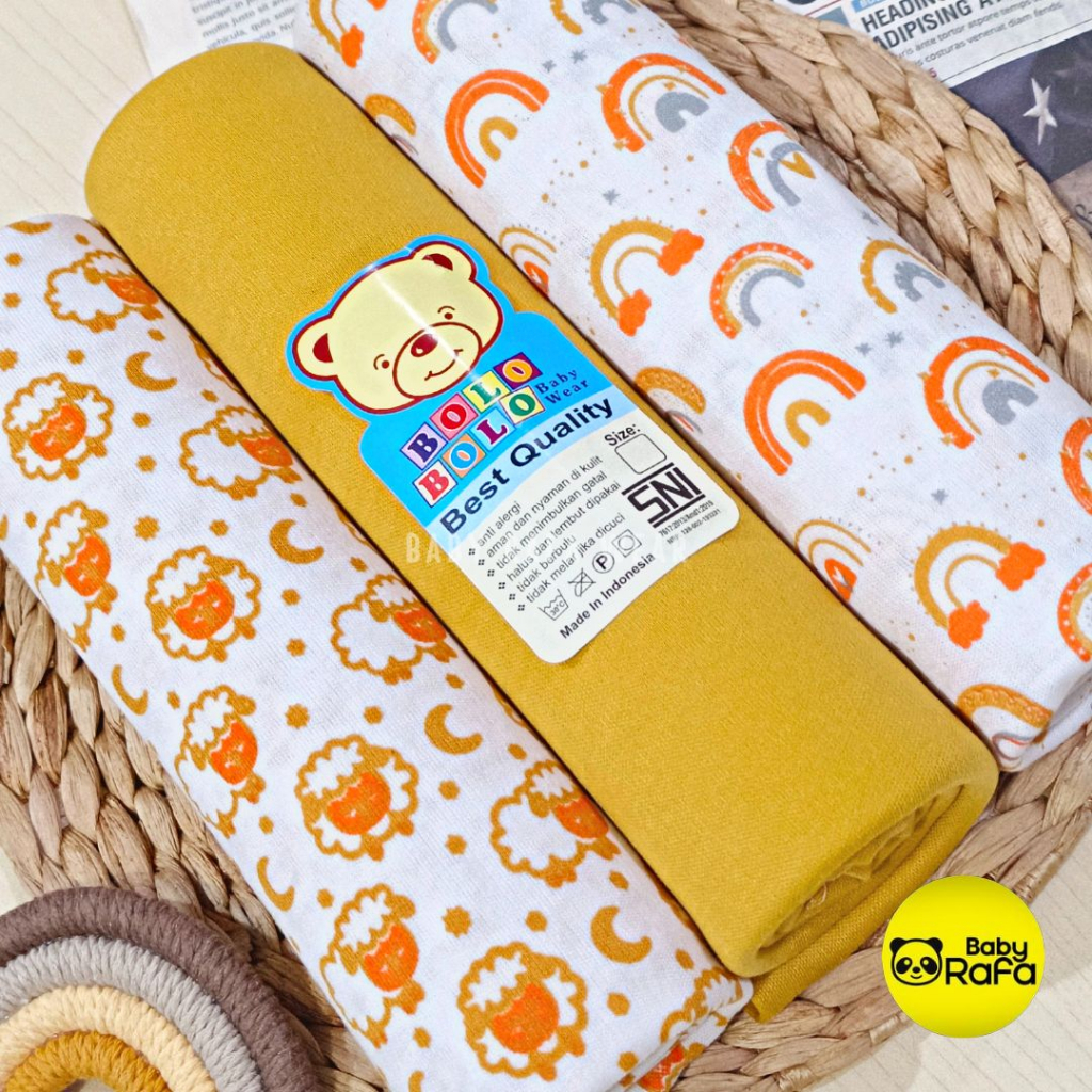 Serian Mustard - 3 pcs Bedong Bayi Bahan Kaos MUSTARD SERIES 110 x 90 cm Merk SNI Bolo - Bolo