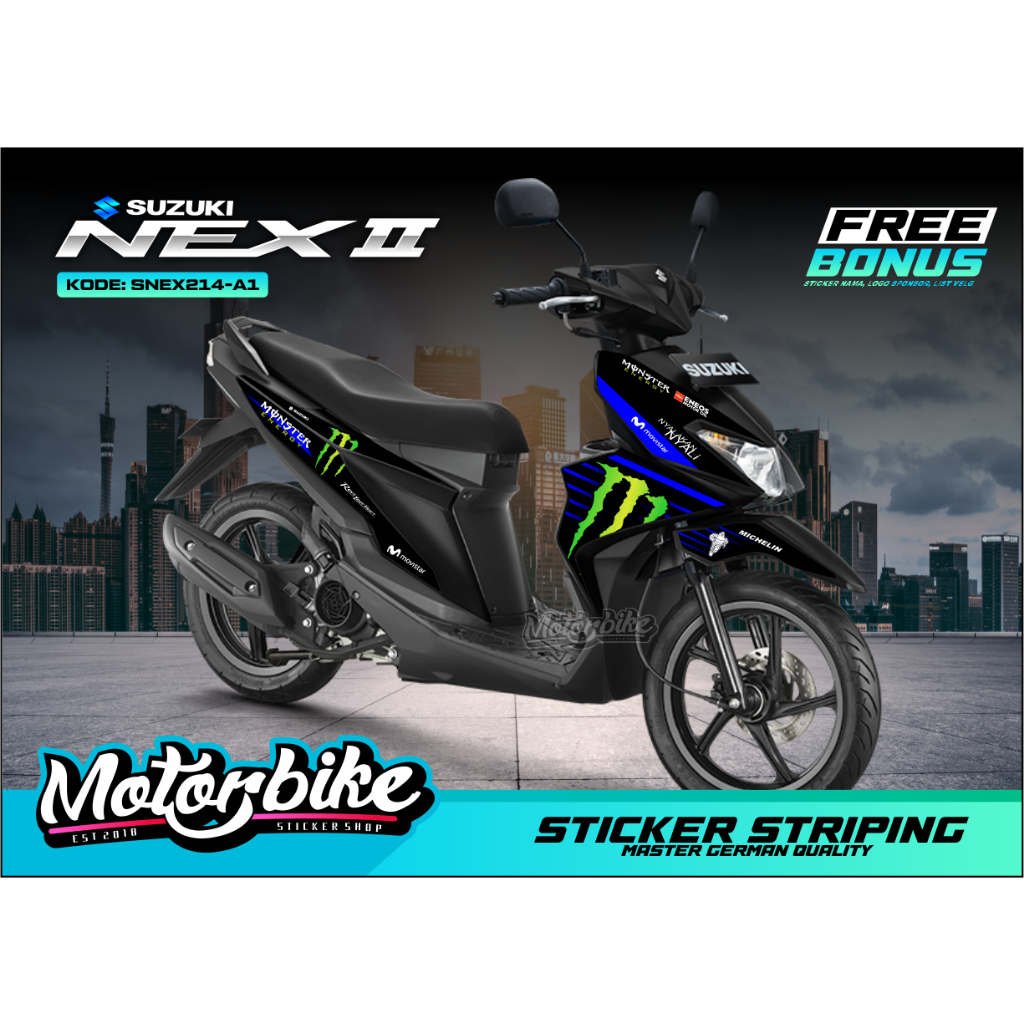 Striping NEX 2 Hologram - Variasi Striping Suzuki NEX 2