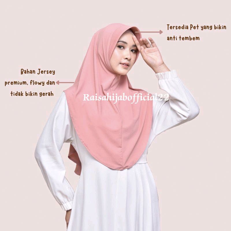 Khimar Pinguin Jersey Ukuran L | Bergo Hamidah Jersey Premium / Bergo Hamidah Pinguin Size L