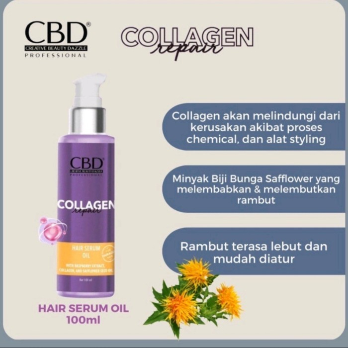 CBD COLLAGEN REPAIR HAIR SERUM VITAMIN RAMBUT RUSAK COLLAGEN 100ML