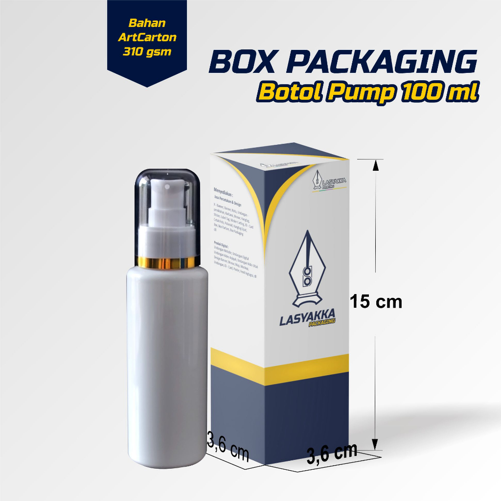 

box packaging botol pump 100 ml/kotak botol pump 100ml/box packaging custom