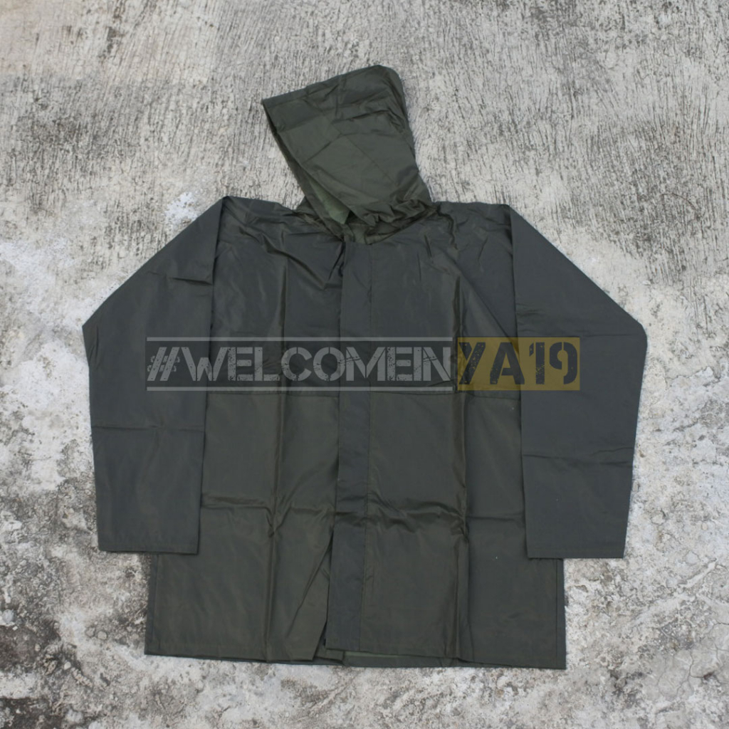 Jas Hujan Setelan Hijau Army / Raincoat Hijau Army