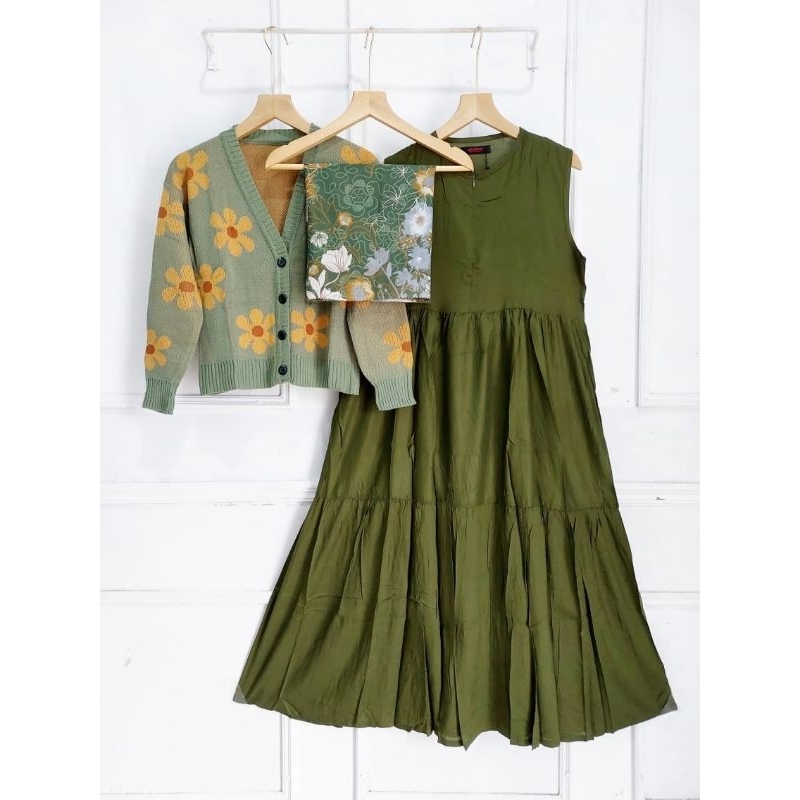 CARDY RAJUT SET INNER RAYON // OOTD CARDI RAJUT// SETELAN OUTER INNER
