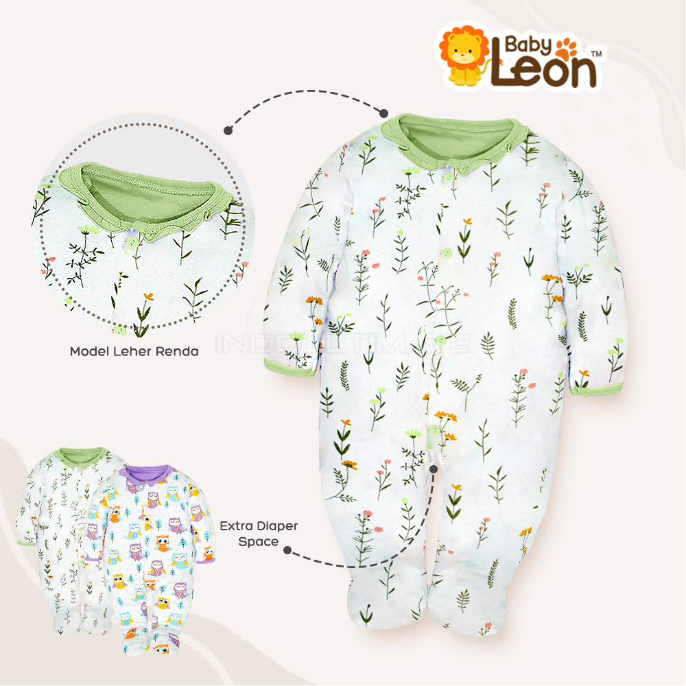 Diskon 7.7 BC-807 BABY LEON Sleepsuit Bayi Renda Jumpsuit Bayi Jumper Kaki Tertutup Lengan Panjang Jumper Bayi Perempuan Newborn Baju Cewek Baby Sleepsuit Baju Tidur Bayi Jumpsuit Panjang Kaki Tutup Pakaian Bayi