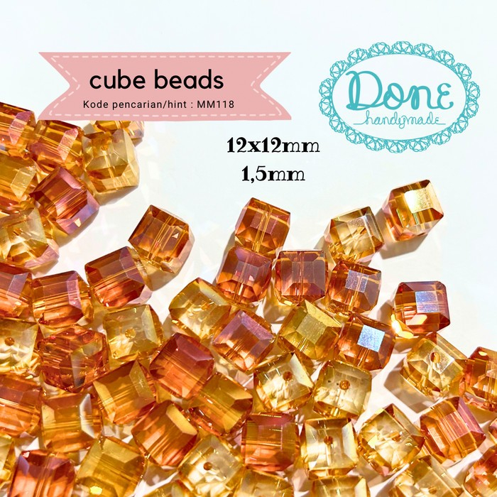 Done handymade beads manik manik kotak cube beads charm MM118