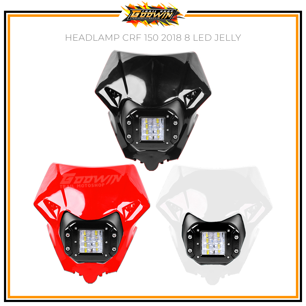 Reflektor Headlamp HRV Batok Lampu Depan Trail CRF 150 L CRF 250 2018 12 LED 8 LED JELLY TERBARU