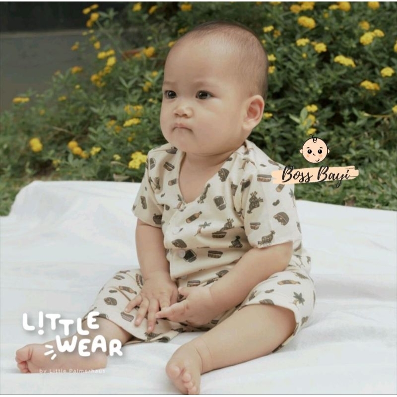 LITTLE WEAR Short Sleeve (Baju Pendek+Celana Pendek) Setelan Kancing Depan Bayi by Little Palmerhaus