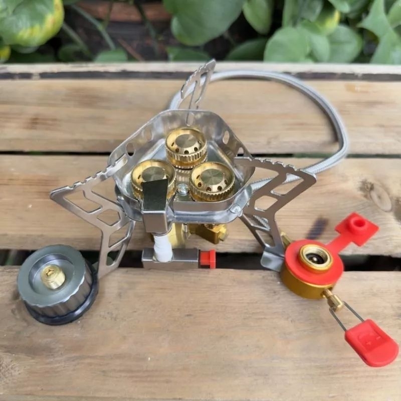 (FULLSET) KOMPOR CAMPING OUTDOOR TIGA TUNGKU ULTRALIGHT / KOMPOR SELANG OUTDOOR / KOMPOR CAMPING ZYZ