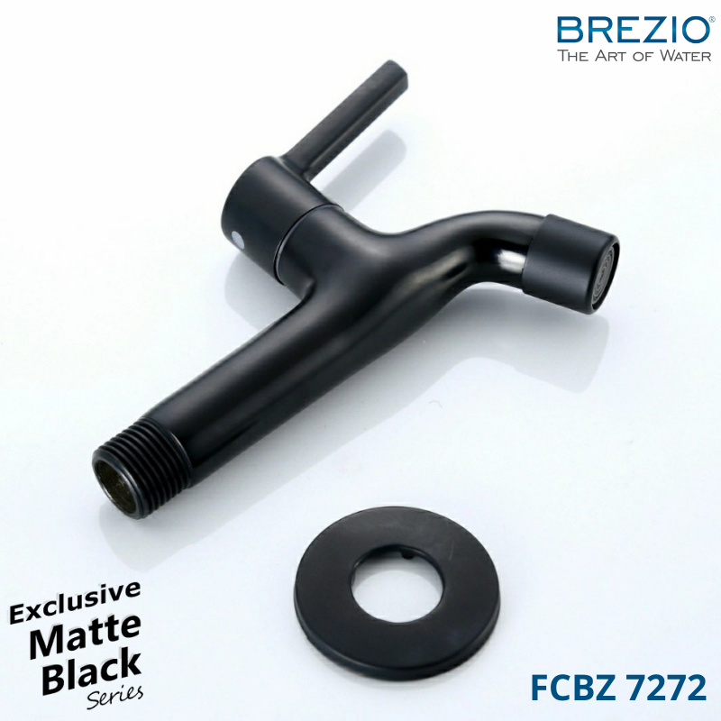 BREZIO FCBZ 7272 KERAN TEMBOK DINDING TAMAN BAK MANDI KRAN AIR BLACK