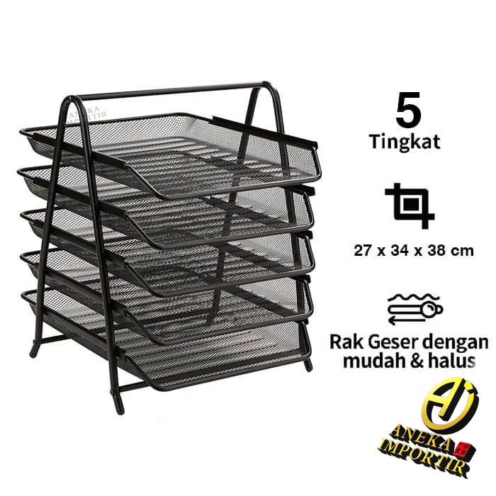 Rak Kertas Dokumen Surat 5 Susun Paper Document Letter Tray Tier