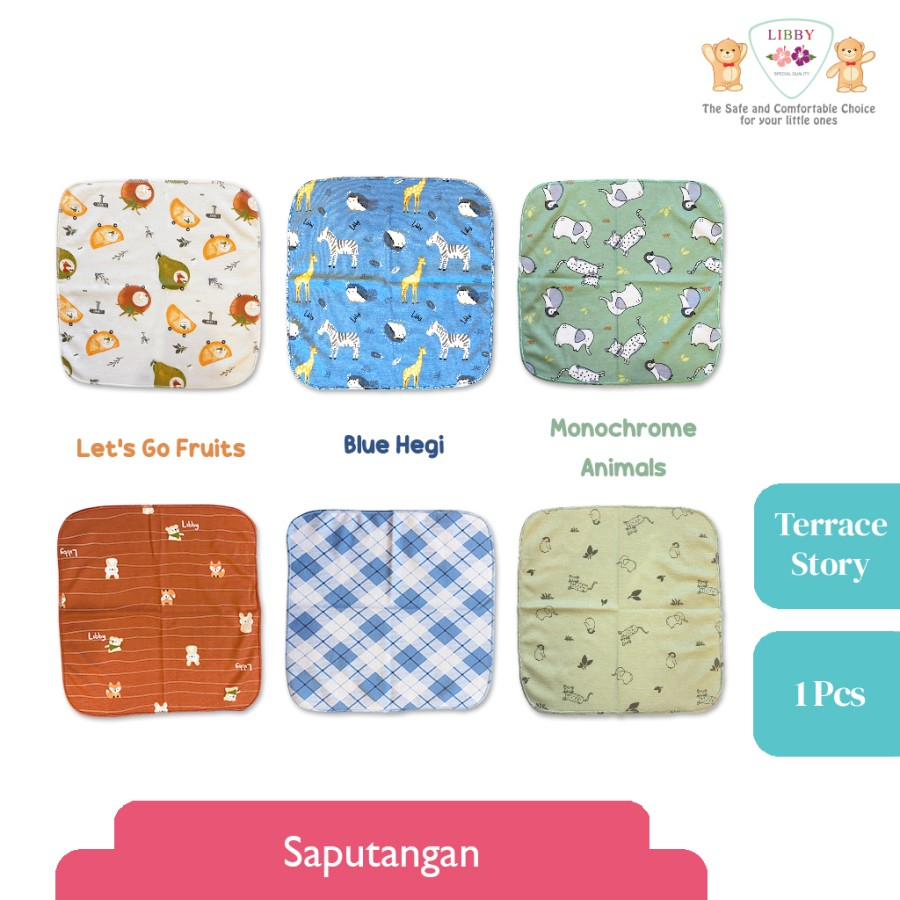 (3pcs/pack) Libby / Miyo Sapu Tangan Bayi / Lap Bayi Motif