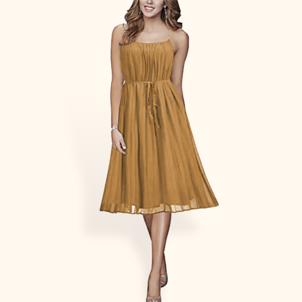 Dress Camisoles sexy plisket Tali kecil Wanita Gaya Korea - XSHOP Nora