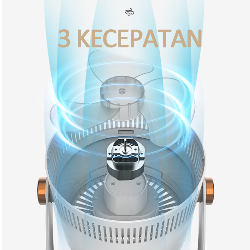 3 KECEPATAN Kipas Angin Portable Meja Usb Cas 2400mAh Tidak Berisik Putar 90° Kipas angin mini meja listrik