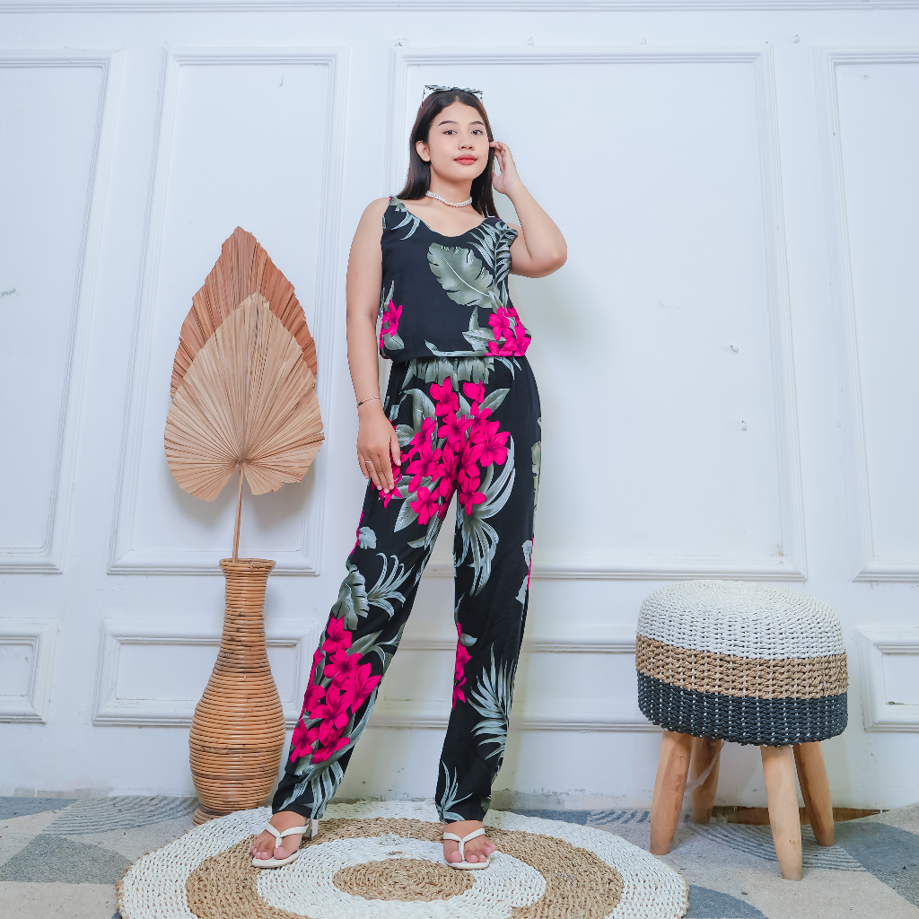 Jumpsuit Cipir Panjang Bunga