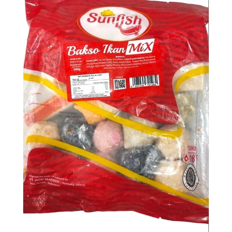 

SUNFISH BASO IKAN MIX SEAFOOD / SUNFISH STEAMBOAT 500 GRAM