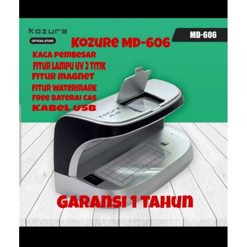 Money Detector Kozure MD-606 Lampu UV Deteksi Uang Palsu Kozure MD-606