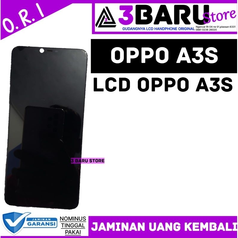 LCD OPPO A3S + TATAKAN lcd Oppo a3s + tatakan siap pakai lcd handphone
